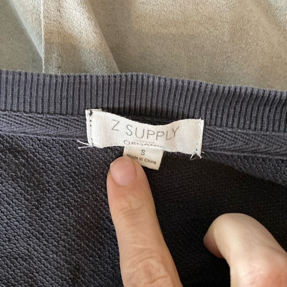 Z Supply Gray Crew Neck Pullover Sweater - Picture 3 of 3